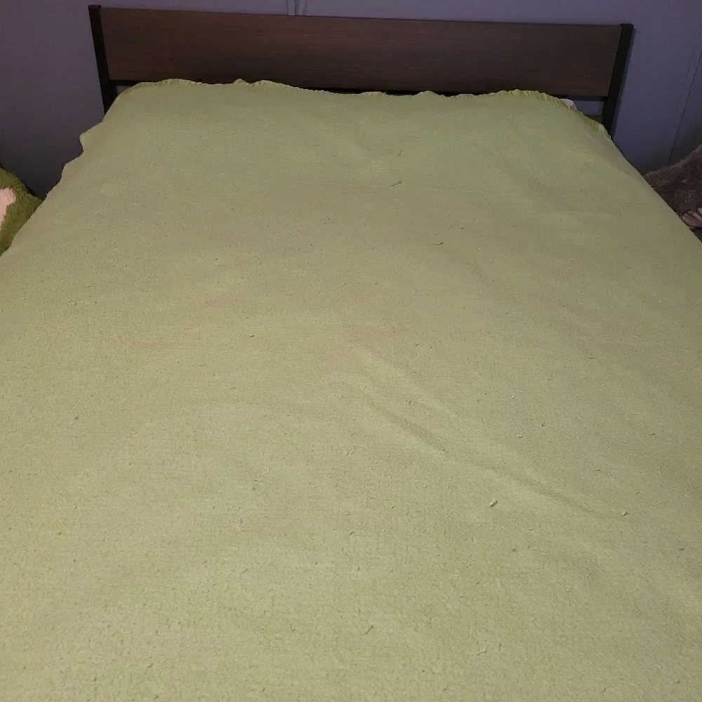 1950s vintage warm wooly bed blanket, pure wool blanket w/ satin binding